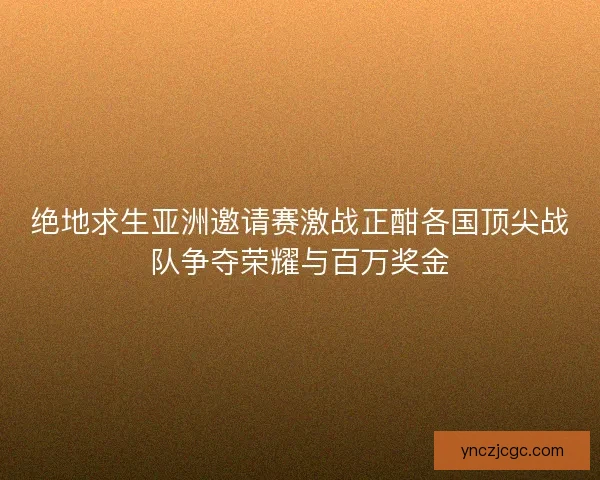 绝地求生亚洲邀请赛激战正酣各国顶尖战队争夺荣耀与百万奖金