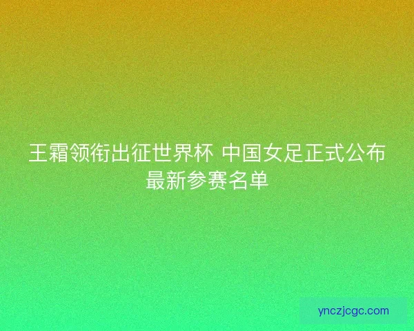 王霜领衔出征世界杯 中国女足正式公布最新参赛名单