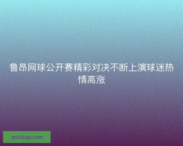 鲁昂网球公开赛精彩对决不断上演球迷热情高涨